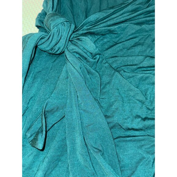 Teal Long Sleeve Dress By Socialite XL With Draped Knot Detail - Picture 5 of 10